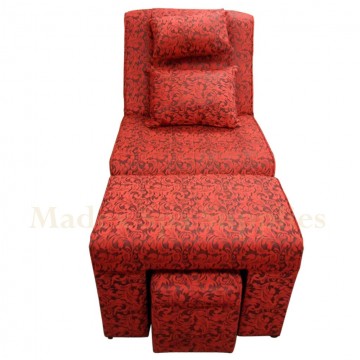 611H Red Floral Fabric Massage Sofa