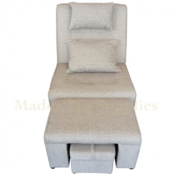 A02 - 006 Gray & White Stripes Fabric Massage Sofa
